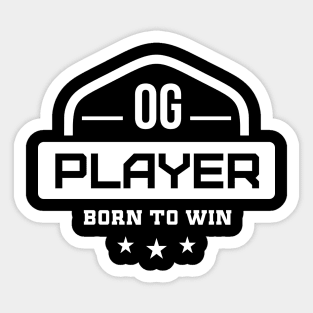 OG Player Born to Win Old School Vintage Gaming Community Sticker